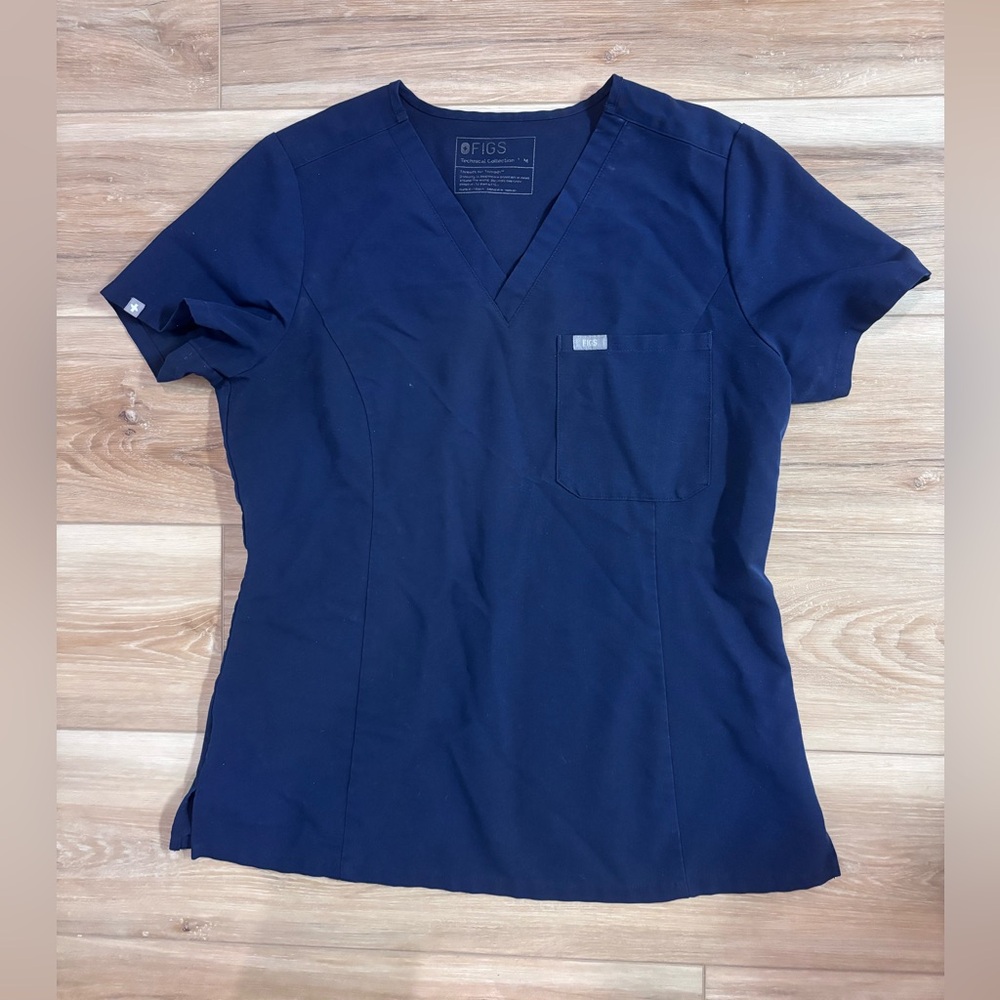 Navy Blue Catarina One Pocket Scrub Top